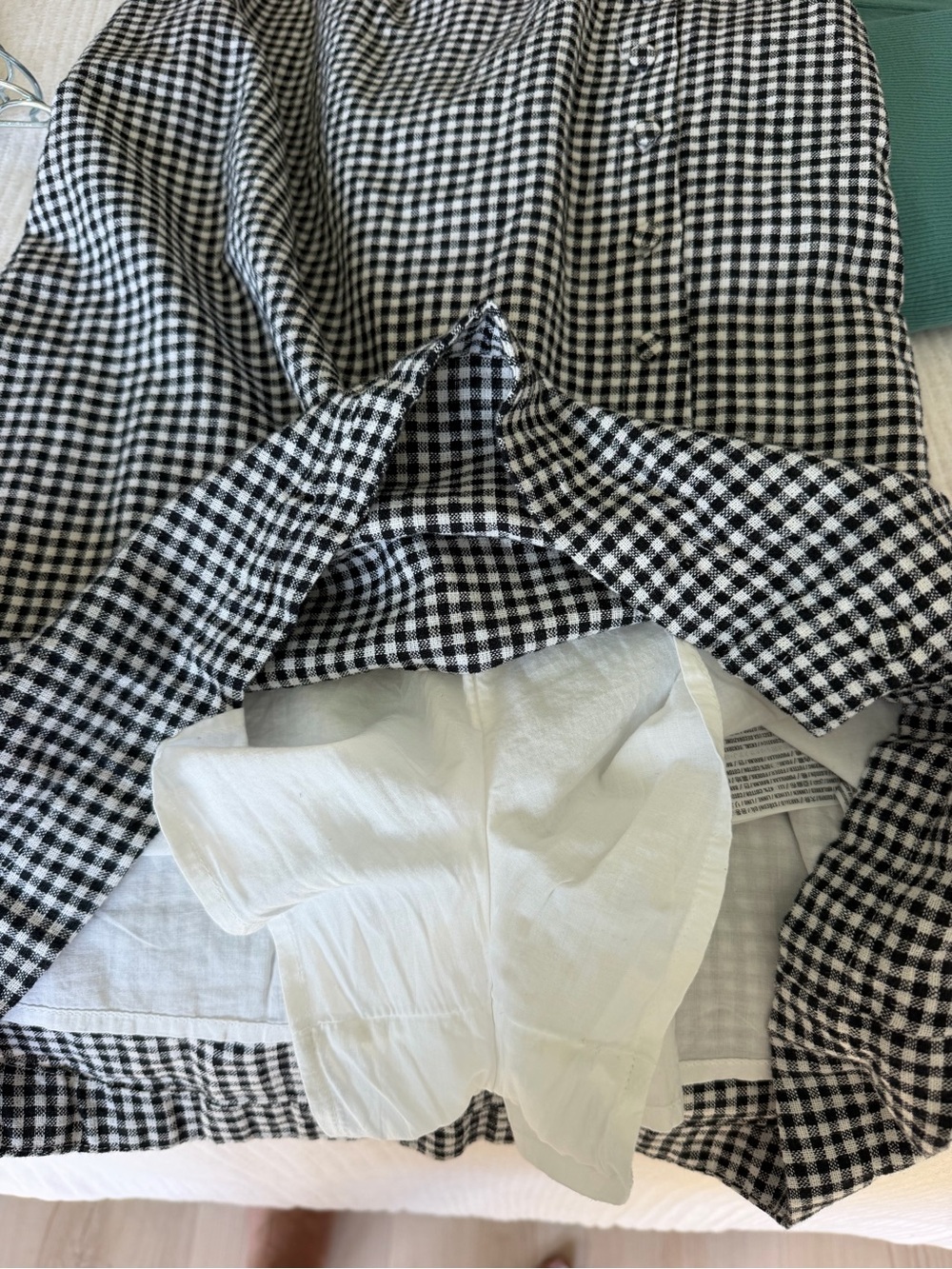 Abercrombie & Fitch Gingham Spaghetti Strap Mini Dress - Black & White XXS - Picture 5 of 5